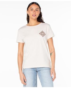 Roxy Nouveau Hibiscus Boyfriend Crewneck Short-sleeve T-shirt - White