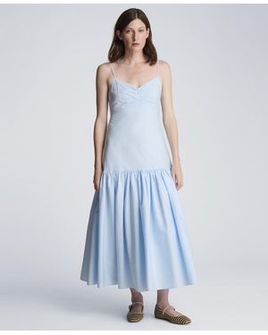 Kenneth Cole Sweetheart Neck Bubble Flounce Midi Dress - Blue