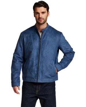 Weatherproof Moto Microsuede Jacket - Blue
