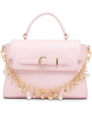Madden Girl Shell Small Magnetic Snap Satchel Handbag - Pink