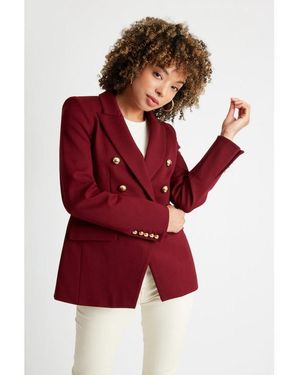 Caldwell Collection Pauline Double Breasted Luxury Blazer - Red