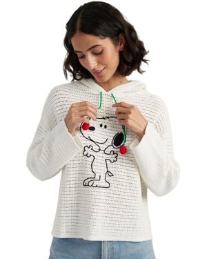 Chinti & Parker Chinti And Parker Cotton Snoopy Crochet Hoodie - White
