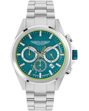 Aston Martin F1 Quartz Blue Guilloche Stainless Steel Bracelet Watch 44mm - Gray