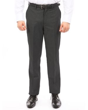 Tazzio Slim-fit Flat Front Stretch Dress Pants - Gray
