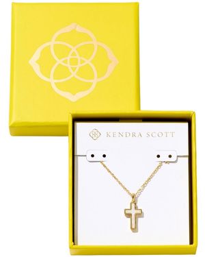 Kendra Scott Kyocera Opal 14k Gold-plated Boxed Cross Pendant Necklace - Yellow