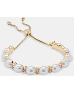 Charter Club Imitation Pearl Slider Bracelet - Metallic