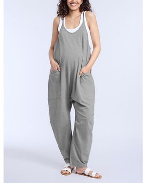 Motherhood Maternity Sleeveless Relaxed Fit Maternity Jumpsuit - Gray