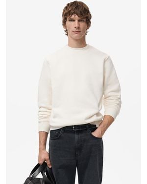 Mango Regular-fit Cotton Sweatshirt - White