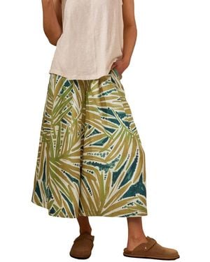 Celtic & Co. Printed Midi Wide Leg Culottes - Green
