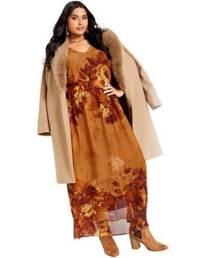 Avenue Plus Size Neve Maxi Dress - Brown