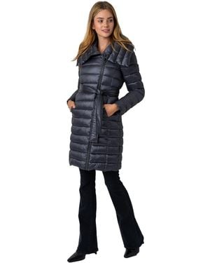 Via Spiga Asym Puffer 38" Belted - Blue