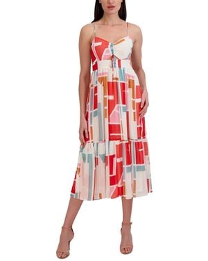 Julia Jordan Printed Spaghetti-strap Dress - Red
