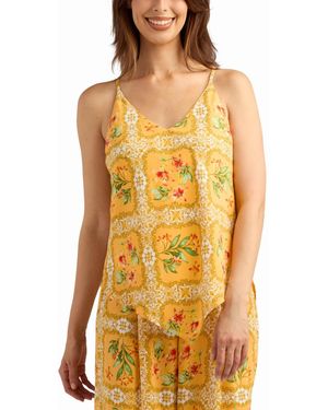Bcx Printed V-neck Top - Yellow
