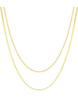 And Now This Double Strand Necklace - Metallic