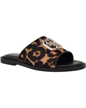 Guess Graysie Quattro G Embellished Flat Sandal - Black