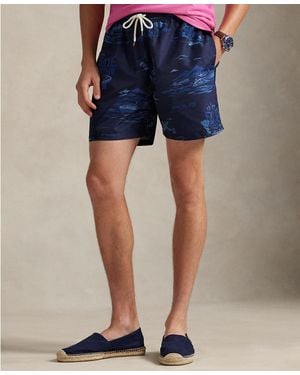 Polo Ralph Lauren Classic-fit Traveler Swim Trunks - Blue