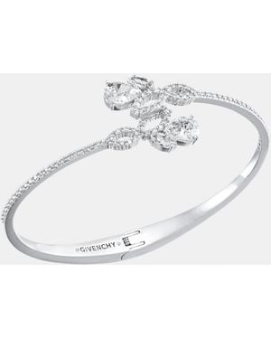 Givenchy Cubic Zirconia Bypass Bangle Bracelet - White