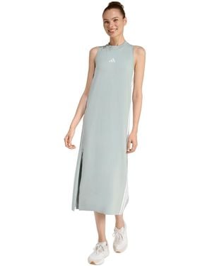 adidas Cotton-blend Sleeveless Racerback Maxi Dress - Blue