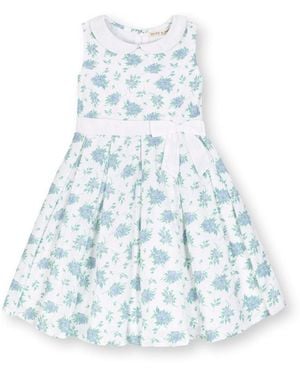 Hope & Henry Big Girls Heirloom Linen Sleeveless Peter Pan Collar Tea Dress - Blue