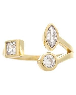 Rivka Friedman Cubic Zirconia Open Trio Ring - Black