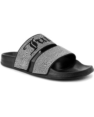 Juicy Couture Winx Slip On Rhinestone Pool Slides - Black