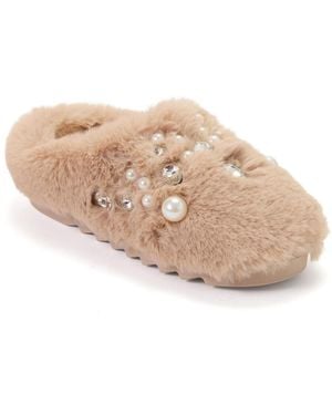 Dearfoams Annabelle Pile Clog Slipper - Natural