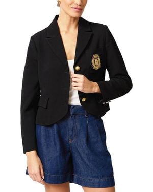 Central Park West Paulie Patch Pocket Blazer - Blue