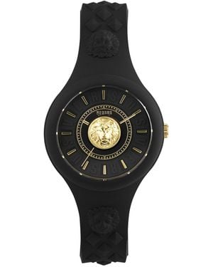 Versus 3 Hand Quartz Fire Island Silicone Watch - Black