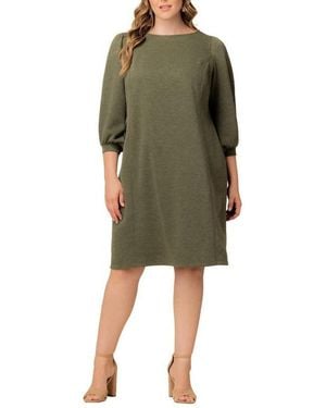 Kiyonna Plus Size Madison Sweater Knit Shift Dress - Black