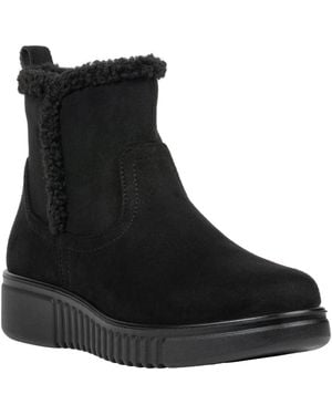 Gc Shoes Teegan Faux Suede Faux-fur Trim Ankle Boots - Black