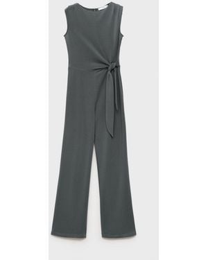 Mango Long Knot Jumpsuit - Gray