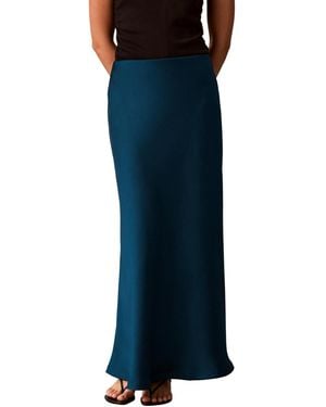 Calvin Klein Pull-on Satin Maxi Skirt - Blue