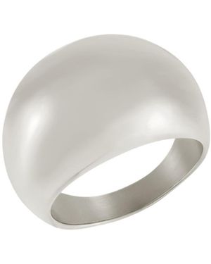 Adornia Tone Dome Statement Ring - White