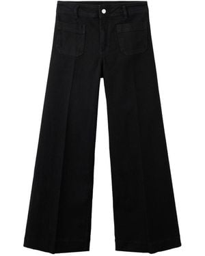 Mango Jessie High-waisted Wide-leg Jeans - Black