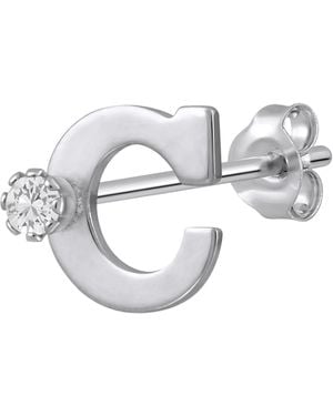 Macy's White Topaz Stud Earrings - Gray
