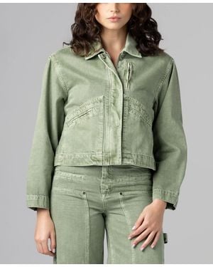 Blank NYC Collared Twill Jacket - Green