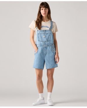 Levi's Vintage-inspired Square Neck Adjustable Straps Shortalls - Blue