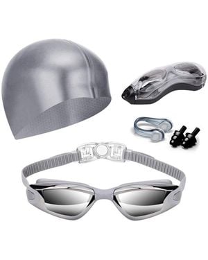 Gnuadz Swim goggles Nose Clip Earplugs Cap Case Aqua - Metallic