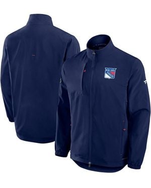 Fanatics New York Rangers Authentic Pro Rink Full-zip Coaches Jacket - Blue