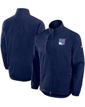 Fanatics New York Rangers Authentic Pro Rink Full-zip Coaches Jacket - Blue
