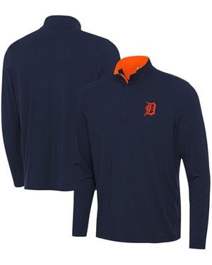 Antigua Detroit Tigers Content Quarter-zip Top - Blue