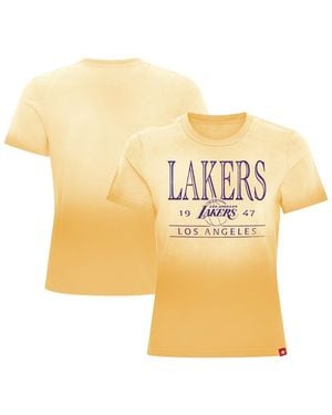 Sportiqe Los Angeles Lakers Arcadia Sun-dipped T-shirt - Metallic