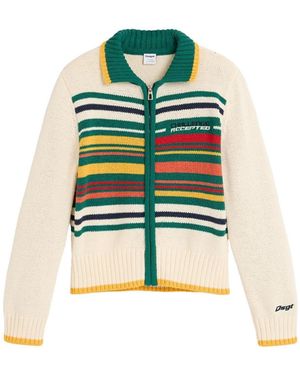 Desigual Boys's Multicolored Striped Sweater - Green