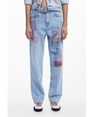 Desigual Straight Hindi Jeans - Blue