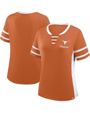 Fanatics Orange/white Texas Longhorns Be Fearless Athena Lace-up T-shirt