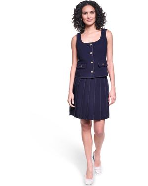 KARL LAGERFELD Round Neck Cropped Top - Blue