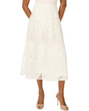 Vince Camuto Lace Drop Waist A-line Skirt - White