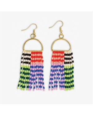 INK+ALLOY Allison Beaded Fringe Earrings - White