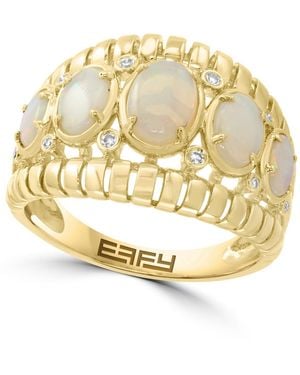 Effy Opal And Diamond Cocktail Ring (1-3/8 Ct. T.w. Opal - Metallic