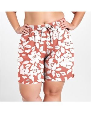 Calypsa Plus Size 7" Board Shorts - Red